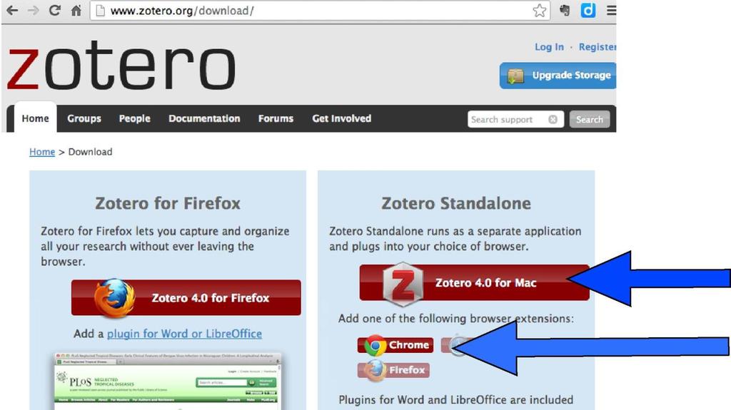 Install Zotero A. Download- go to www.zotero.org, click download to access download page. B. You will be taken to the page www.zotero.org/download/ C.