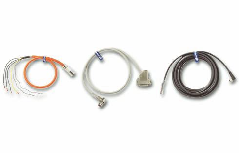 The scope of delivery of the cable set includes: 1 power cable, 1 shaft encoder cable, 1 cable for connecting the
