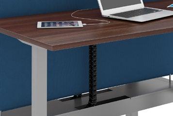 2 which provide the same level of privacy between back-to-back Elev8 2 desk when at their highest and lowest
