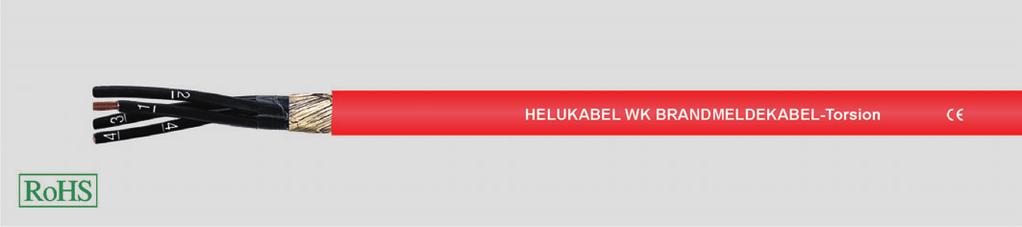 HELUWIND WK Fire Alarm Cable-Torsion halogen-free, FT1, 24V Temperature range: flexing -40 C to +80 C fixed installation -50 C to +90 C Nominal voltage: 24V Test voltage: Conductor/conductor 1500V