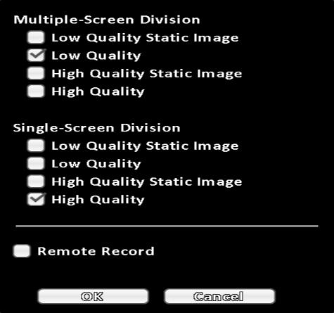 2-8.1 network image quality Option Low Quality Single Image Low quality static mode: insufficient bandwidth used for one second about
