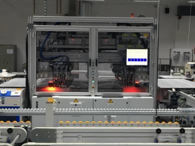 Automated Busbar Soldering Operators place