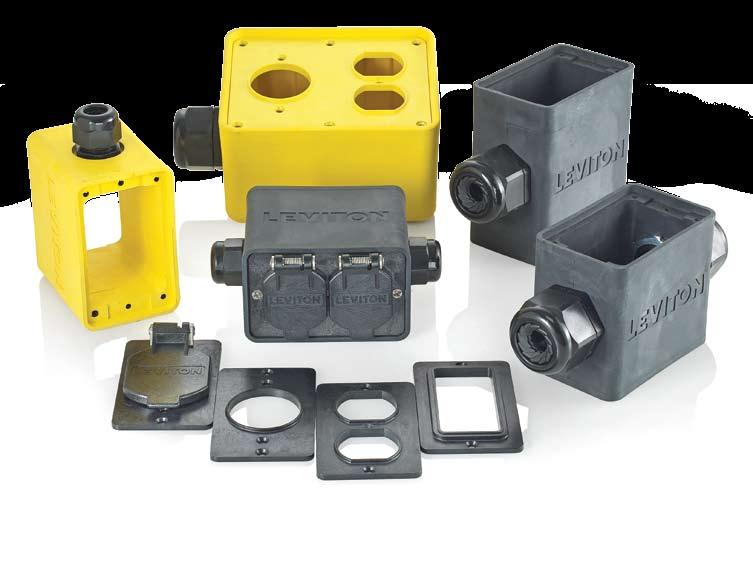 Portable Outlet Boxes Leviton s line of temporary power solutions now includes industrial grade portable outlet boxes.