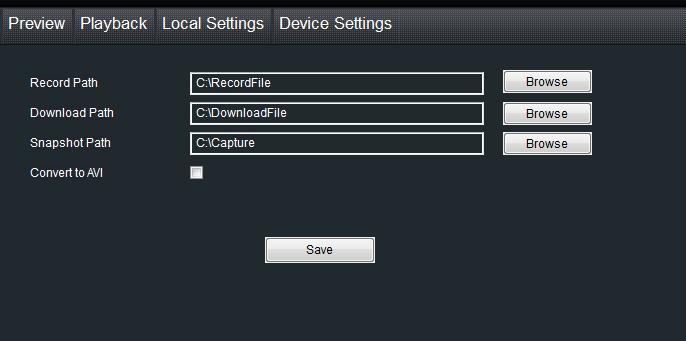 SwannView Link: Local Settings The local configuration screen is where you can customise how Swann- View Link will store and process footage on the local PC when you download it from the device.