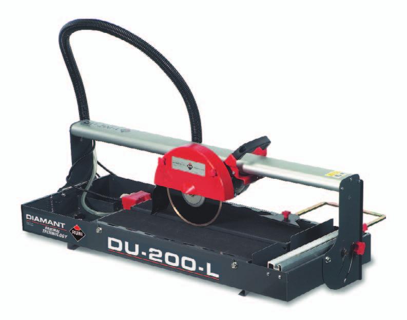 Electric saws Diamant DU and DU-L Foldable head for miter cutting. DU-200 / DU-200-L Gradable stop. Gradable square.