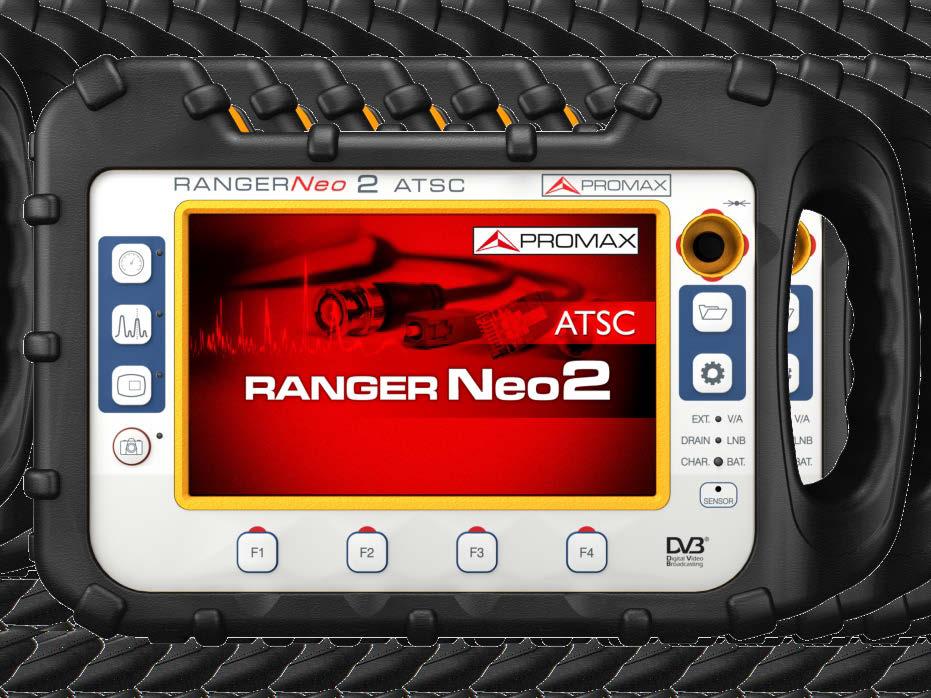 RANGER Neo 2 FRONT VIEW 6 1 Trademark of the DVB - Digital Video Broadcasting Project 7 2 8 3 9 4 10 5 11 12 13 15 14 1 Touch Screen 6 Joystick 11 Battery charging indicator 2 Measurement key 7