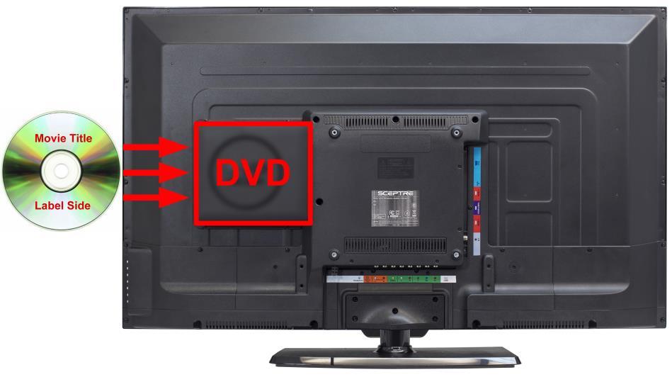 INSERTING A DVD *optional With the display turned on and the DVD button