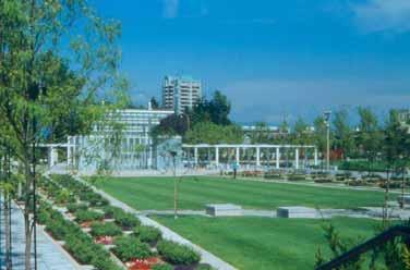 branch; the Burnaby Civic Square, a formally laid-out public square; and under these facilities, a two level 330 space,