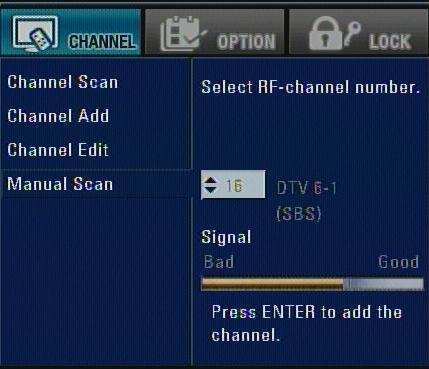 When you select the channel, you can see the quality of the signal being received. (You can use SIGNAL on the remote control in TV viewing.