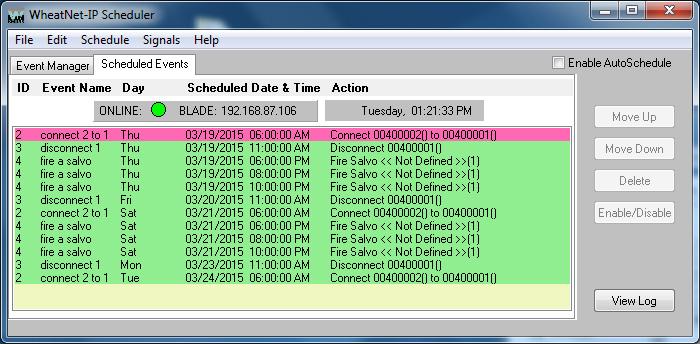 SOFTWARE SCHEDULER Schedule Events on the Network SCHEDULER tells your WheatNet-IP system when to switch between live and automated programming, turn on/off microphones and perform other events at