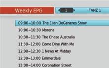 MAIN MENU: Main Menu EPG (Weekly EPG) In addition to the the Freeview MHEG EPG, you can access the