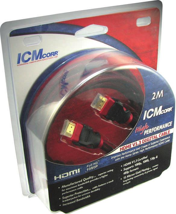 45 ICM Corp. s HDMI cables are designed so that all devices including TV and A/V receivers are able to make adjustments to the picture to ensure that you are receiving the fullest signal all the time.