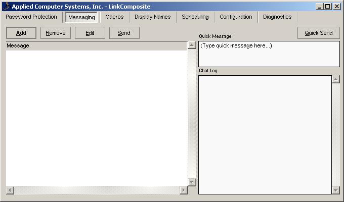 Figure 4.32 Messaging Tab appears, allowing you to enter your message, as shown in Figure 4.33. When the message is complete, select OK. The message will be added to the message pane.