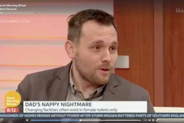 #dadsforchange On TV! Dads can't change their own baby's nappy in major UK restaurant chains! Our very own Al Ferguson goes on national TV to make a change.