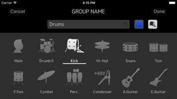 The screen for entering a group name