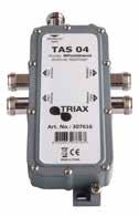 increased to 4 x (2x32) = 256 by using the TAS 04 connected to 4 x optical transmitter TOU 232 SA. n Fit RF cable with N-connectors TUC 0xx Technical specification Type TAS 04 Art. No.