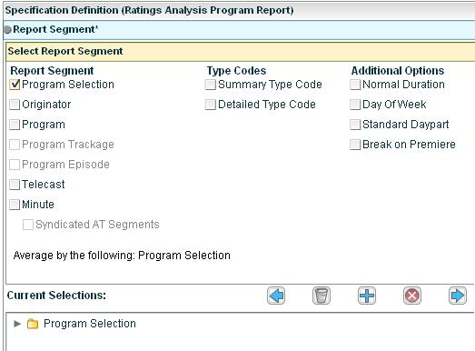 Select Program Selection from the Report Segment screen.