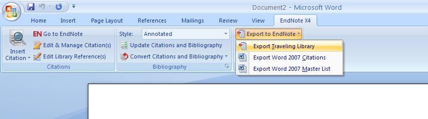 11. The Traveling Library Each formatted citation in your Word document is saved with field codes that embed data in the document about the corresponding EndNote reference.