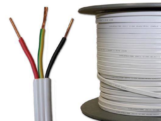 1MM FLAT TWIN & EARTH PN: PC1MM/100 Cable length 100m, plastic reel PVC sheathed to AS/NZS 5000.