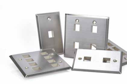 Connectors, Patch Cables & Wallplates QuickPort Flush Mount & Stainless Steel Wallplates QuickPort Flush Mount Wallplates Offering field configurability in an attractive single-piece housing.
