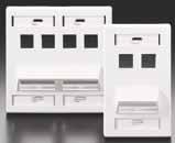 Connectors, Patch Cables & Wallplates QuickPort Angled Wallplates & Multimedia Inserts QuickPort Angled Wallplates 41081-2WP Specifications & Features Angled ports relieve stress on equipment cords