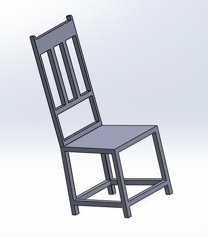 outwards. The backrest of the chair was designed by creating a plane at an angle of 3 degree outwards from the left edge of the above figure. The final designed chair can be viewed from Figure 9.
