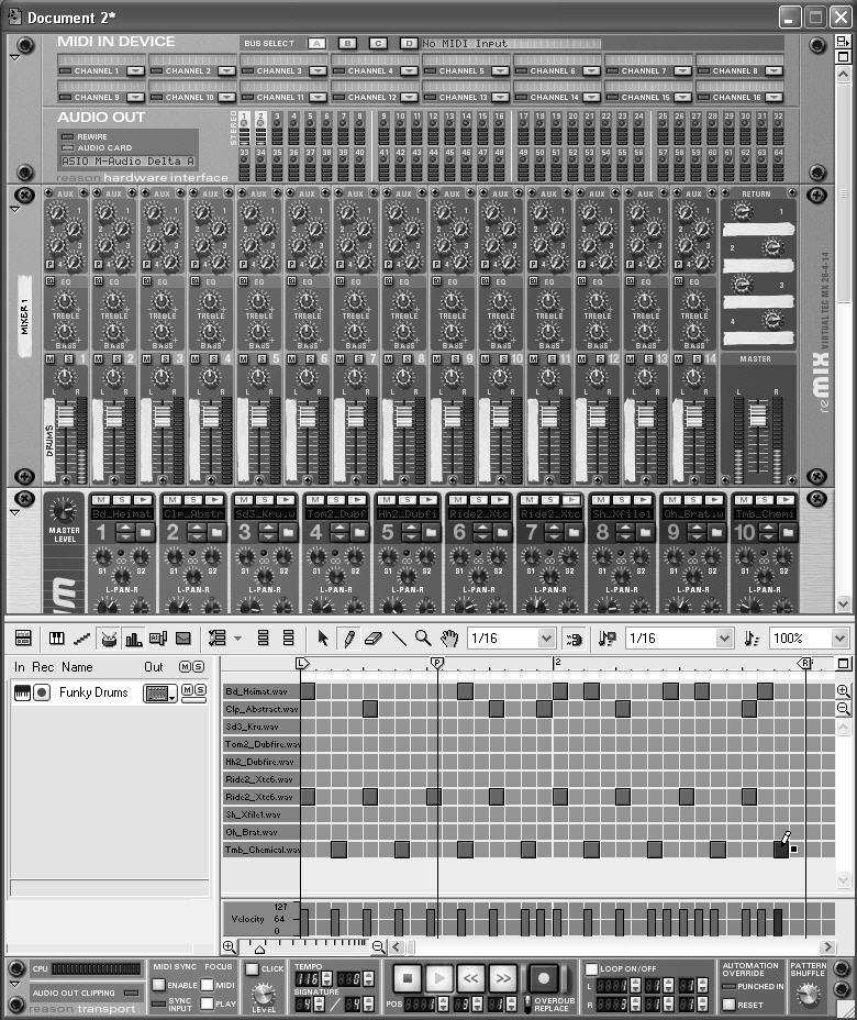 Reason Overview Write a music track. Create your first instrument; then move to the Sequencer window to write and edit the instrument s part (discussed in Chapter 4).