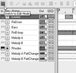 Chapter 3 The Sequencer Edit Mode Edit mode is where you get in close and tell an instrument what to play.