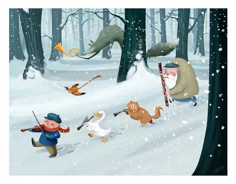 PETER AND THE WOLF Peter and the Wolf is the story of a boy, Peter, who encounters many animals on his adventure in to the woods.