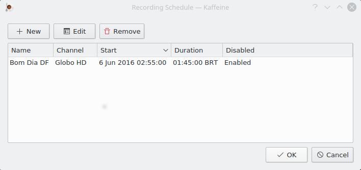 By clicking one the New button, it is possible to directly define a time and duration for a program to be recorded. In this case, it won t use the EPG definitions.