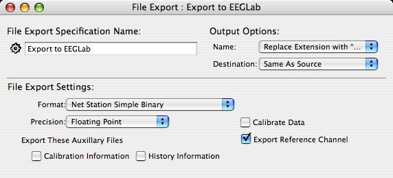 Exporting data Use NetStation