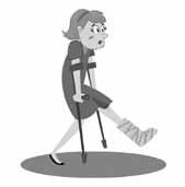 7 Look at the pictures and complete the sentences. Use the affirmative or negative form of be able to. 1. Susan has hurt her foot, so she walk very well. 2.