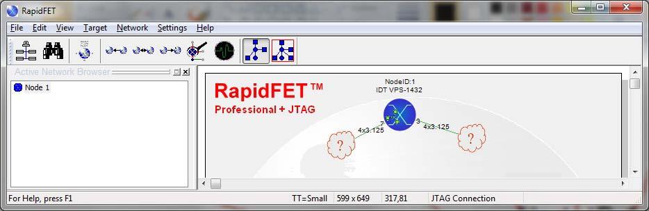 Checking the S-RIO Links Once RapidFET JTAG establishes a connection to the S-RIO switch, a switch symbol and link status appears in the network map window (see Figure 7).