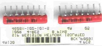 2K Ohm Bussed 9 resistor network (10 pin SIP) Part No: 4610X-101-222 (2 per package) Cost: $1.