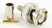 coaxial connectors BNC Crimp Plugs Nickel plated body with gold plated centre contact RG58/9907 RG59/62 Mini RG59 RG174/316 (4 part body) RG179/3187(4 part body) BT2001 BT2002 BT2003 BT3002