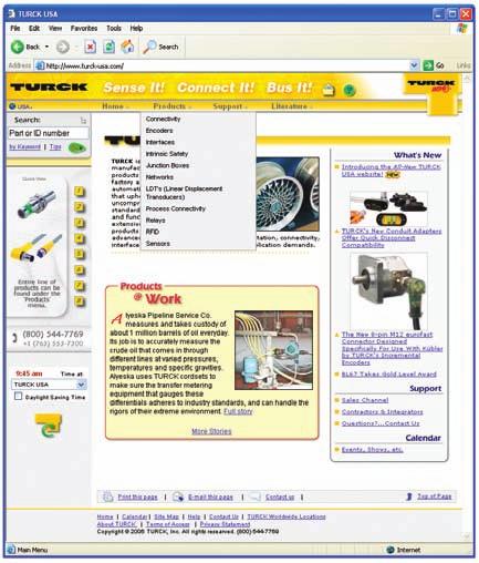 ccess to all TURCK catalogs, press releases, white papers and tutorials Search for products by part number, ID number or key word Complete category listing of TURCK products ccess to CD, wiring and
