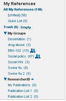 Just above your list of references you will see an Add to group box. Select the Dissertation group using the down arrow here.
