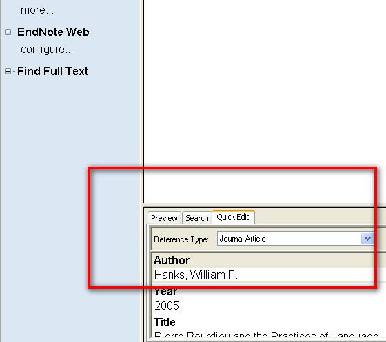 Exclude author Omits the author(s) name from the formatted citation Exclude year Prefix Suffix Pages Omits the date from the formatted citation Enter words that should be included before the