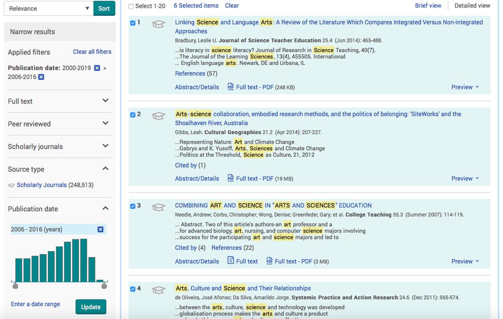 4 Database search adding results to EndNote A Primo search doesn t look through all databases, so sometimes it may be necessary to search a specific database.