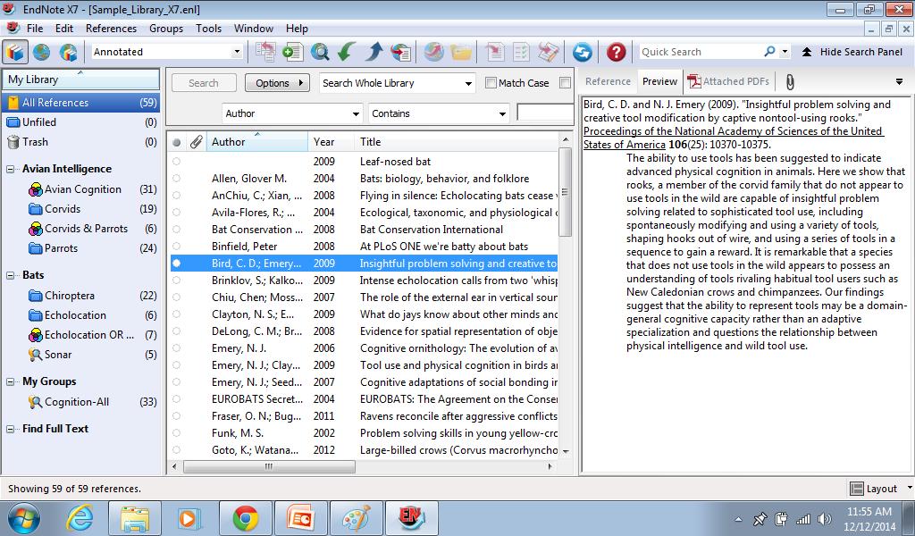 How to view an abstract Highlight selected reference to