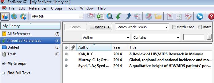 Importing to Endnote Note: You may