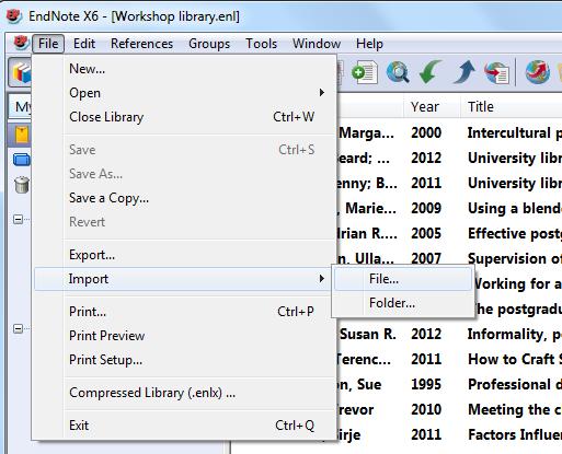 7. Import a saved PDF 7.1 An e-journal article with a DOI This is a very simple method of creating an EndNote record from a PDF.