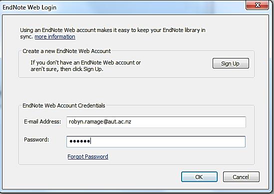 Enter your ENWeb account details and click OK. Wait a few minutes for the process to complete.