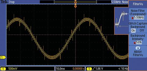 A variable low-pass filter yields a cleaner waveform, which reveals characteristics of your signal previously overshadowed by noise.