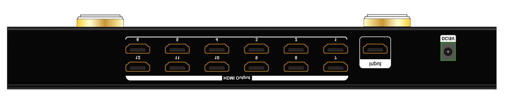 PACKING CONTENTS 1) Main Unit. 12-port HDMI splitter 2) 5VDC 3A Power Supply. 3) Operating Instructions PANEL DESCRIPTIONS Front Panel 1) Power ON/OFF.
