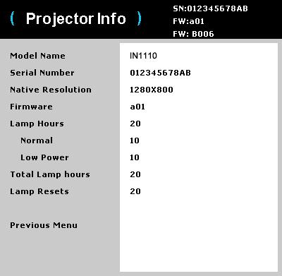 turn Replacing the projection lamp The lamp hours used timer in the Projector Info menu counts the number of hours the lamp has been in use.