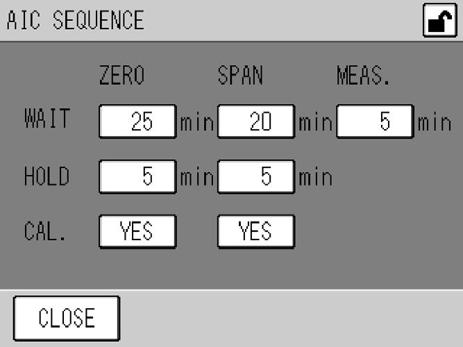 4 CALIBRATION 4.3.3 Setting the AIC sequence To set the AIC sequence, go to the AIC SEQUENCE screen. 1. Press the [MENU] key on the MEAS. screen. 2.