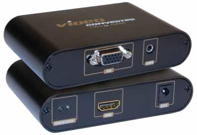 AV DISTRIBUTION HDMI Converters VGA to HDMI Converter VGA to HDMI Converter box converts PC VGA and audio to HDMI, allowing connection of PC to 1080p HDTV.