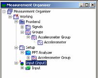 To do this right click 'FFT Analyser' and select 'Insert Group' 'Accelerometer Group'. 21. Quite a few changes have been made since the template has been updated.