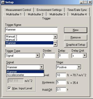 To set up the trigger right click Setup and left click on properties.